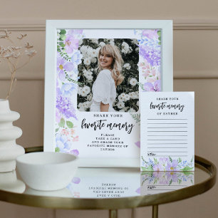 Zachte Paarse bloemblaadjes Deel je favoriete gehe Poster