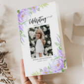 Zachte Paarse bloemblaadjes gevouwen begrafenispro Flyer