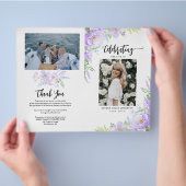 Zachte Paarse bloemblaadjes gevouwen begrafenispro Flyer (Hand)