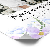 Zachte Paarse bloemblaadjes voor altijd in ons har Poster (Hoek)