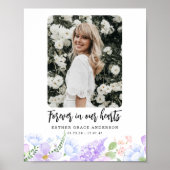 Zachte Paarse bloemblaadjes voor altijd in ons har Poster (Voorkant)