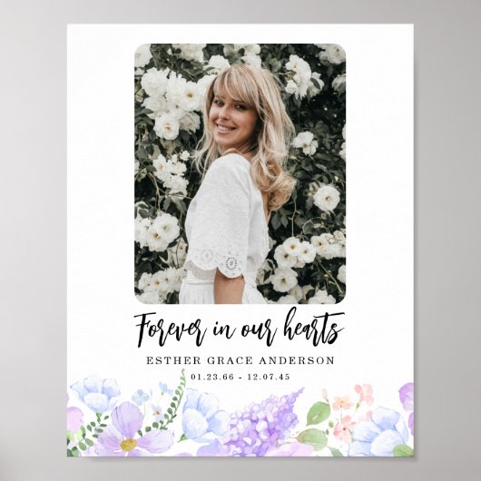 Zachte Paarse bloemblaadjes voor altijd in ons har Poster (Voorkant)