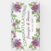 Zachte Paarse Bloemen Hangende Trouwbanner Spandoek (Verticaal)