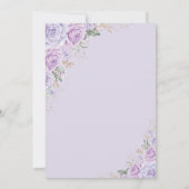 Zachte Paarse Bloemen Quinceañera 15e Verjaardag Kaart (Achterkant)