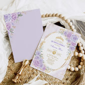 Zachte Paarse Bloemen Quinceañera 15e Verjaardag Kaart