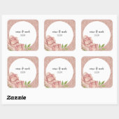 Zachte Paarse Blos Rozen Waterverf Vierkante Sticker (Vel)