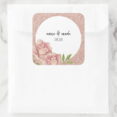 Zachte Paarse Blos Rozen Waterverf Vierkante Sticker (Tas)