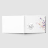 Zachte Paarse Blush Bloemen Minimalistische Trouwd Gastenboek (Volledig)