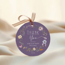 Zachte Paarse Boho Wilde Bloem Baby Shower Bedankt