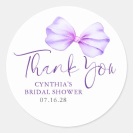 Zachte Paarse boog gunsten Dank u Ronde Sticker