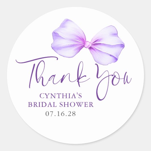 Zachte Paarse boog gunsten Dank u Ronde Sticker (Voorkant)