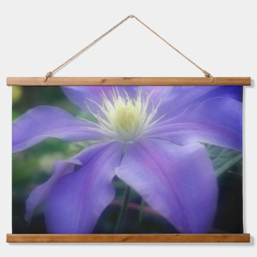 Zachte Paarse "Clematis"-ventilatoren Hangend Wandkleed (Voorkant)