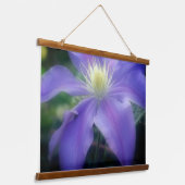 Zachte Paarse "Clematis"-ventilatoren Hangend Wandkleed (Gebogen)