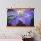 Zachte Paarse "Clematis"-ventilatoren Hangend Wandkleed (Slaapkamer)
