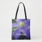 Zachte Paarse Clematis-vlakker, speciaal gepersona Tote Bag (Voorkant)