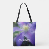 Zachte Paarse Clematis-vlakker, speciaal gepersona Tote Bag (Achterkant)