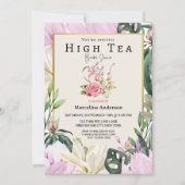 Zachte Paarse en Bloemige Hoog-Thee Portret Kaart (Voorkant)