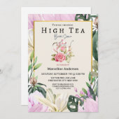 Zachte Paarse en Bloemige Hoog-Thee Portret Kaart (Voorkant / Achterkant)