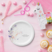 Zachte Paarse en Blush Flowers Elegant Minimalist Papieren Bordje (Feest)