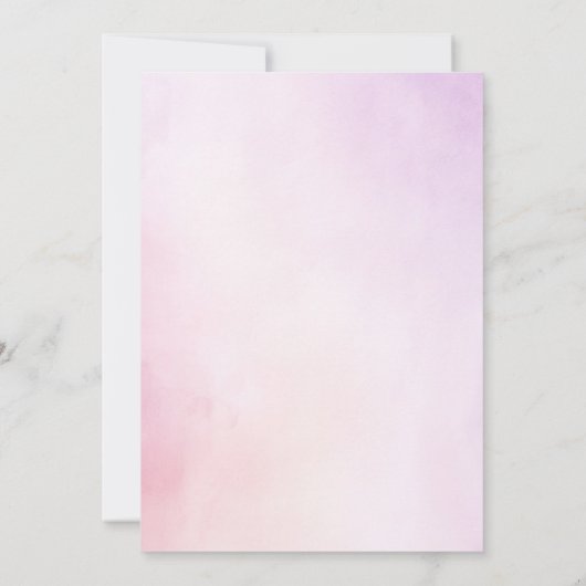 Zachte Paarse en Blush Flowers Elegante bruiloft Kaart (Achterkant)