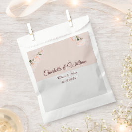 Zachte paarse en grijze effecten met bloem bedankzakje