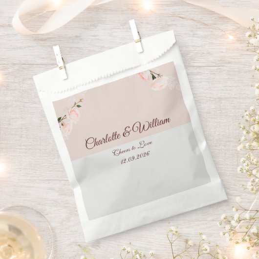 Zachte paarse en grijze effecten met bloem bedankzakje (Geknipt)