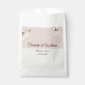 Zachte paarse en grijze effecten met bloem bedankzakje (Voorkant)