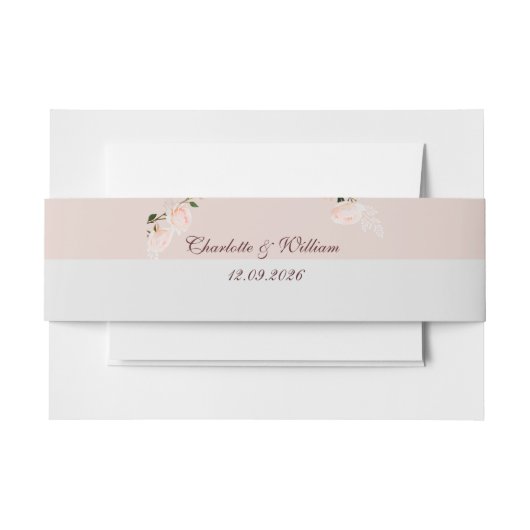 Zachte paarse en grijze effecten met bloem uitnodigingen wikkel (Voorkant Voorbeeld)