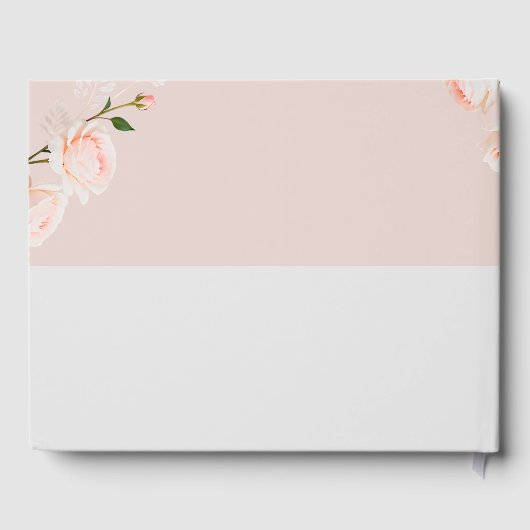 Zachte paarse en grijze effecten met bloemen gastenboek (Achterkant)