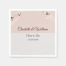 Zachte paarse en grijze effecten met bloemen servet