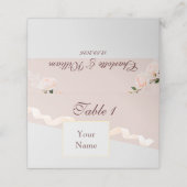 Zachte paarse en grijze effecten met lint plaats c plaatskaartje (Buitenkant ongevouwen)