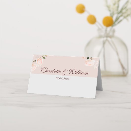 Zachte paarse en grijze effecten met lint plaats c plaatskaartje (Achterkant)