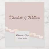 Zachte paarse en grijze effecten met lintwijnla wijn etiket (Enkel label)