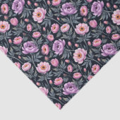 Zachte Paarse en roze bloemen Tissuepapier (Detail)