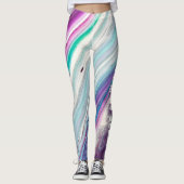 Zachte Paarse en roze Leggings afdrukken (Voorkant)