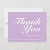 Zachte Paarse en witte moderne minimalistische bru Bedankkaart (Voorkant)
