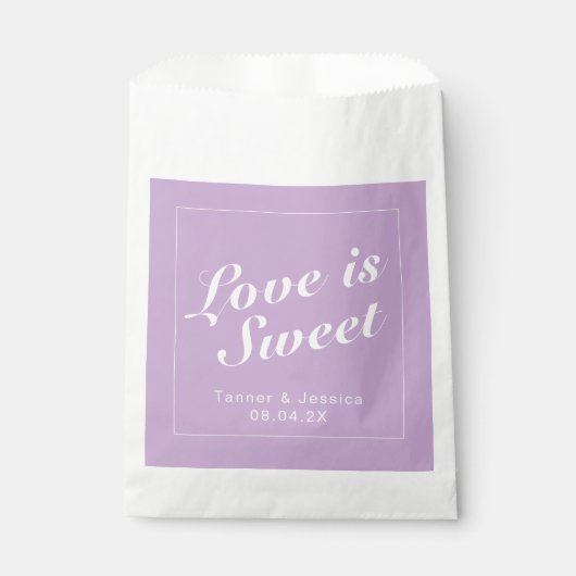 Zachte Paarse en witte moderne minimalistische bru Bedankzakje (Voorkant)