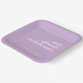 Zachte Paarse en witte moderne minimalistische bru Papieren Bordje (Gebogen)