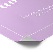 Zachte Paarse en witte moderne minimalistische bru Poster (Hoek)