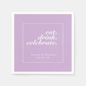 Zachte Paarse en witte moderne minimalistische bru Servet (Voorkant)