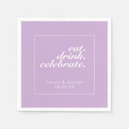 Zachte Paarse en witte moderne minimalistische bru Servet