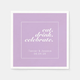 Zachte Paarse en witte moderne minimalistische bru Servet