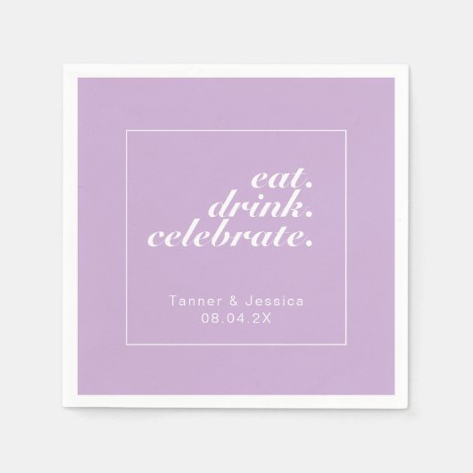 Zachte Paarse en witte moderne minimalistische bru Servet (Voorkant)