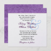 Zachte Paarse en Witte Sjabloon rond het huwelijk Kaart (Voorkant / Achterkant)