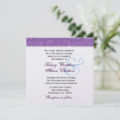 Zachte Paarse en Witte Sjabloon rond het huwelijk Kaart (Staand voorkant)