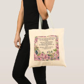 Zachte Paarse Floral Christelijke Bijbel Verse Can Tote Bag (Voorkant (product))