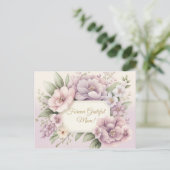 Zachte Paarse Floral Moederdag Kaart (Staand voorkant)