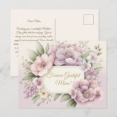 Zachte Paarse Floral Moederdag Kaart (Voorkant / Achterkant)