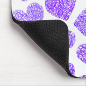 Zachte paarse gekrabbelde hart Valentijnsdag patro Muismat (Hoek)