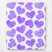 Zachte paarse gekrabbelde hart Valentijnsdag patro Muismat